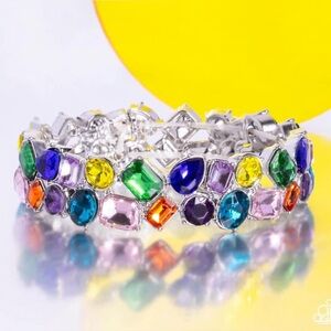 Multicolor Gemstone Silver Bracelet